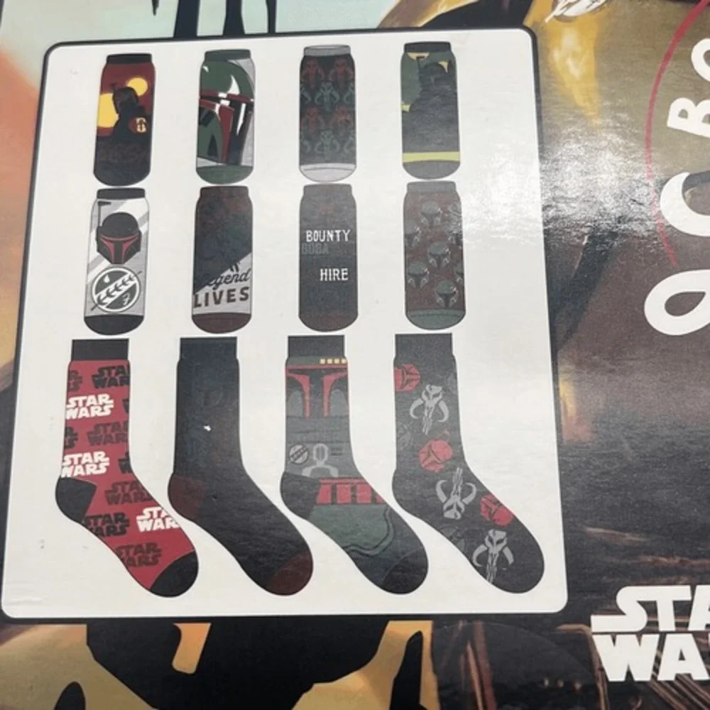 Star Wars Book Of Boba‎ Fett 12 Days of Socks Crew Socks NWB Men